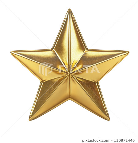 Golden Five-Pointed Star With a Shiny Finish for Decoration or Awards Golden Five-Pointed Star With a Shiny Finish for Decoration or Awards 130971446