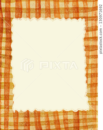 Watercolor abstract frame with yellow stipes. Hand painted invitation template, holiday illustration. For design, print, fabric or background. 130971692