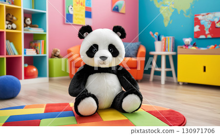 panda bear in chinese temple 130971706