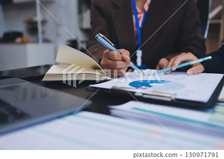 Success, audience with an applause and in a business meeting at work with a lens flare together. Achievement or celebration, motivation and businesspeople clapping hands for good news or support 130971791