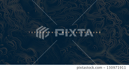 Colorful topographic map with contour lines. Geographic terrain grid, relief height elevation. Ground path pattern. Travel and navigation, cartography design element. Vector illustration Colorful topographic map with contour lines. Geographic terrain grid, relief height elevation. Ground path pattern. Travel and navigation, cartography design element. Vector illustration 130971911