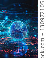 Digital tech shows global network connections with automation, cloud, communication, computing, cyber, data, internet 130972105