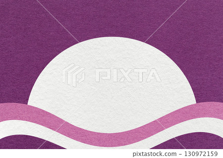 Violet textured paper background with white circle for copy space and purple, lilac waves for banner, presentation Violet textured paper background with white circle for copy space and purple, lilac waves for banner, presentation 130972159
