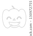 萬聖節南瓜線條描（微笑/單色） 130972755