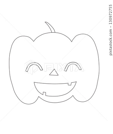 萬聖節南瓜線條描(微笑/單色) 萬聖節南瓜線條描(微笑/單色) 130972755