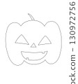 萬聖節南瓜線條畫（三角形/單色） 130972756