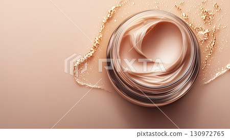 Creamy skincare product with smooth texture on a soft background setting 130972765