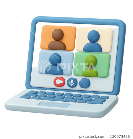 線上會議的電腦螢幕 線上會議的電腦螢幕 130973426