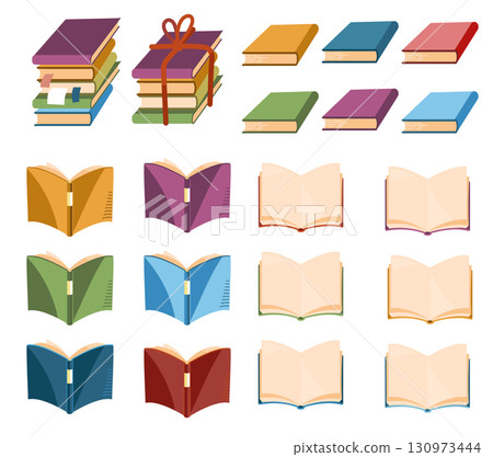 一組時尚而平靜的書籍插圖 130973444