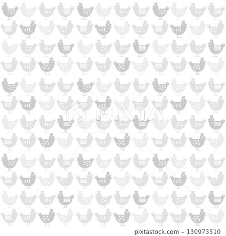斯堪的納維亞風格雞無縫圖案背景（灰色） 130973510