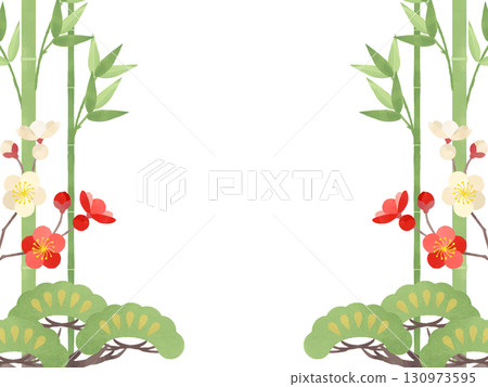 日式松竹梅框架 130973595