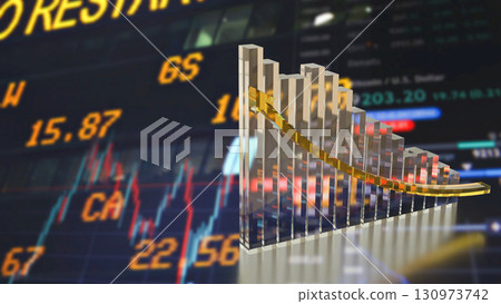 The Crystal Chart for Business Background for Business concept 3d Rendering. The Crystal Chart for Business Background for Business concept 3d Rendering. 130973742
