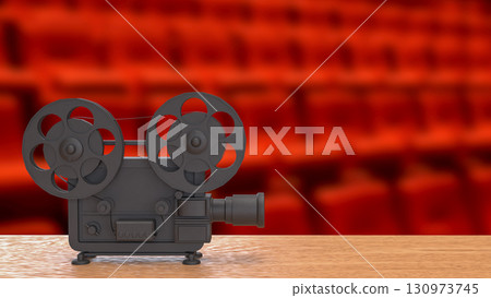 The Black camera for cinema or entertainment concept 3d Rendering 130973745