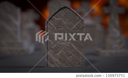 The Grave stone for Halloween concept 3d Rendering. 130973751