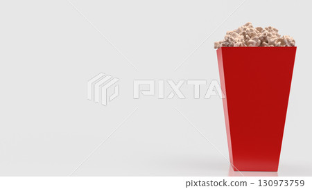 The Popcorn in red box for cinema or entertainment concept 3d Rendering The Popcorn in red box for cinema or entertainment concept 3d Rendering 130973759