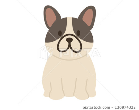 Illustration of a sitting French bulldog Illustration of a sitting French bulldog 130974322