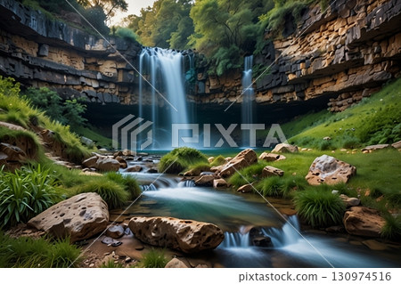 美麗的瀑布和湖泊 | 令人放鬆的自然風景和夢幻般的風景 130974516