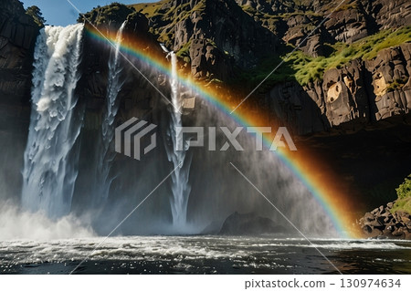 Beautiful waterfalls and lakes | Relaxing natural scenery and fantastical scenery 130974634