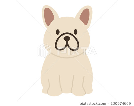 一隻坐著的法國鬥牛犬的插圖 一隻坐著的法國鬥牛犬的插圖 130974669
