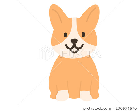 Illustration of a sitting Corgi Illustration of a sitting Corgi 130974670