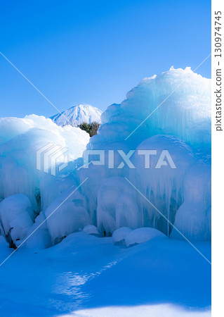 [富士山素材] 西湖冰節的霧凇與風景 [山梨縣] 130974745