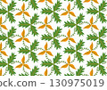 A seamless floral and leaf pattern featuring green and orange leaves on a white background. Ideal for fabric, wallpaper, and packaging design. A seamless floral and leaf pattern featuring green and orange leaves on a white background. Ideal for fabric, wallpaper, and packaging design. 130975019
