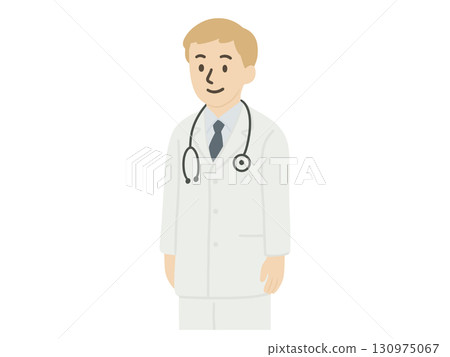 A foreign doctor wearing a white coat standing A foreign doctor wearing a white coat standing 130975067