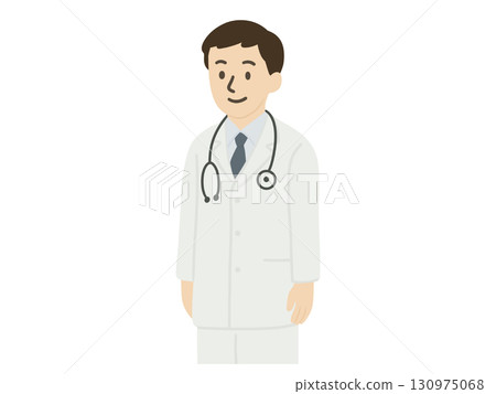 A doctor wearing a white coat standing 130975068