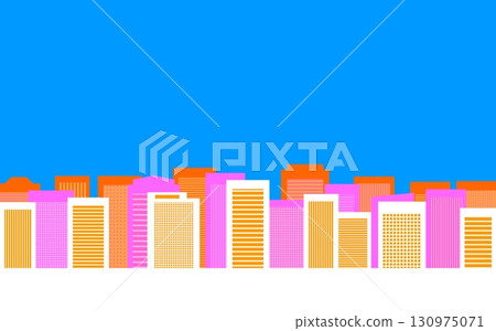 城市景觀、街景、建築、白色空間、粉紅色、橘色 130975071