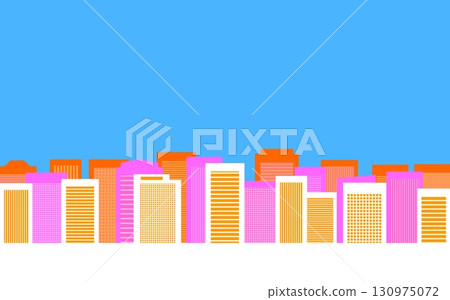 城市景觀、街景、建築、白色空間、粉紅色、橘色 130975072