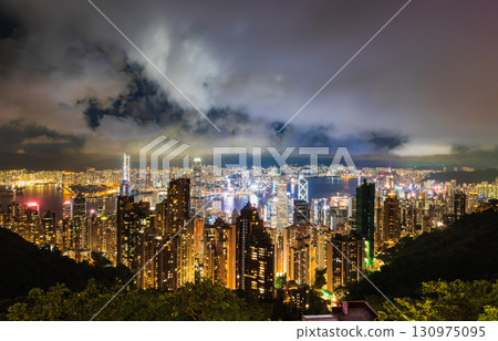 Hong Kong Million Dollar Night View View from Victoria Peak Hong Kong Million Dollar Night View View from Victoria Peak 130975095