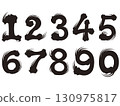 Bearded letter style numbers 130975817