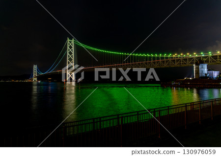 Akashi Strait Bridge, lighted up Akashi Strait Bridge, lighted up 130976059