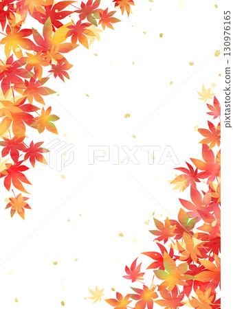 日本紙風格的美麗漸層秋葉框架 130976165