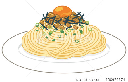 日式納豆蛋黃意麵（無需叉子） 130976274