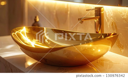 《AI影像》奢華金色洗臉盆 《AI影像》奢華金色洗臉盆 130976342