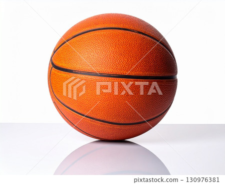 Classic Orange Basketball on White Background Classic Orange Basketball on White Background 130976381