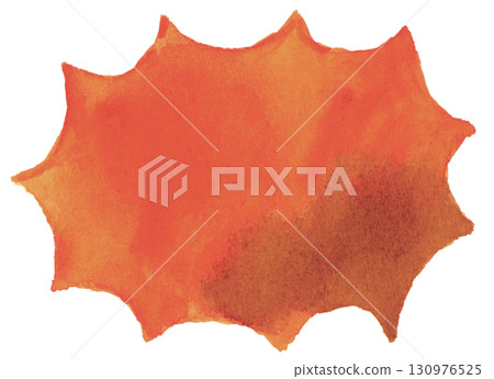 Watercolor speech bubble (orange/brown) 130976525