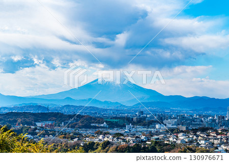[Kanagawa Prefecture] Dynamic Mount Fuji seen from Genjiyama Park 130976671