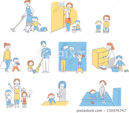 Parent and child cleaning set 130976747