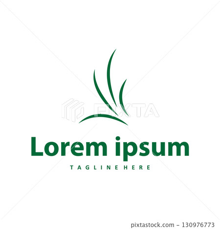 grass logo design simple minimalist concept with line design in the shape of grass symbol illustration symbol template icon vector 130976773