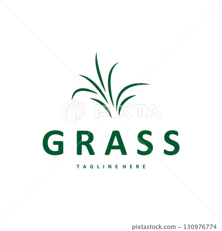 grass logo design simple minimalist concept with line design in the shape of grass symbol illustration symbol template icon vector 130976774