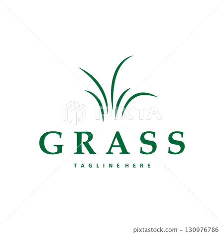 grass logo design simple minimalist concept with line design in the shape of grass symbol illustration symbol template icon vector 130976786