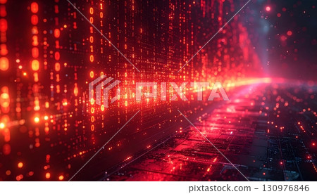 Glowing orange and red lights form a fiery abstract design against a dark background Glowing orange and red lights form a fiery abstract design against a dark background 130976846