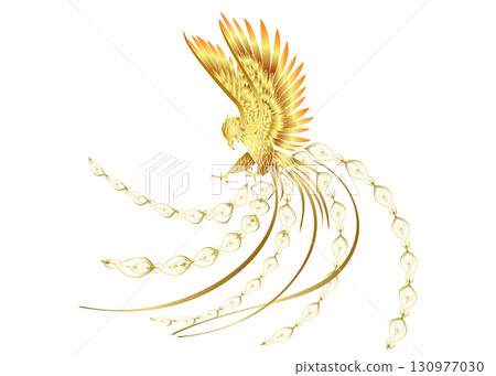 Flapping Golden Phoenix 130977030