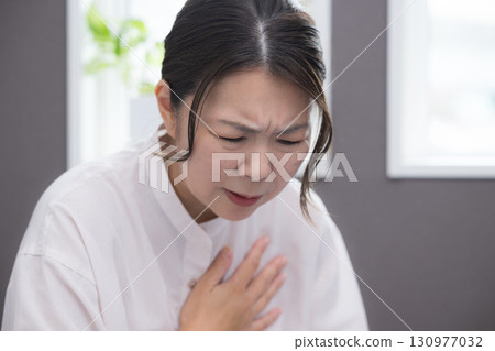 Chest pain due to menopause, chest pain, palpitations 130977032
