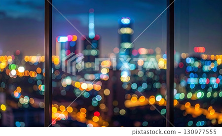 Hong Kong's vibrant night cityscape with illuminated skyscrapers reflecting on the harbor Hong Kong's vibrant night cityscape with illuminated skyscrapers reflecting on the harbor 130977555