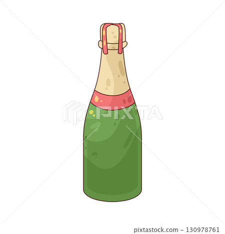 illustration of champagne bottle illustration of champagne bottle 130978761