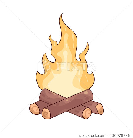 illustration of bonfire illustration of bonfire 130978786