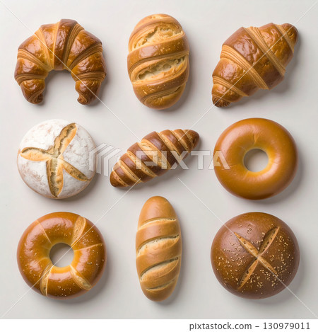 bakery, bread shop, cake shop, pastry, muffin, donut, croissant, tart, cookie, baguette, dessert, sweet bread, bakehouse, oven, patisserie, scone, eclair, danish, loaf, brioche, bun, shortbread, bread 130979011